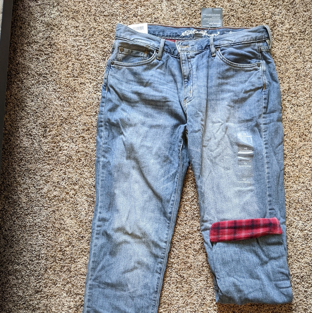Eddie Bauer Fleece lined Boyfriend Jeans